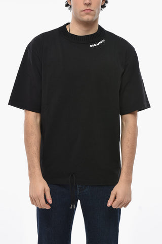 Baumwoll-T-Shirt mit Rundhalsausschnitt Loose Fit einfarbig