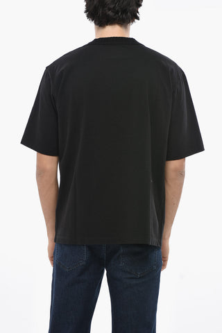 Baumwoll-T-Shirt mit Rundhalsausschnitt Loose Fit einfarbig