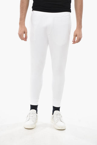 Joggers in Cotone Garzato con Polsini