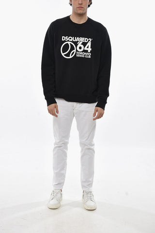Rundhals-Sweatshirt TENNIS CLUB mit Frontprint