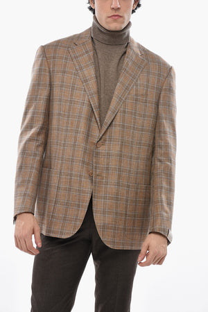 Blazer Monopetto ACADEMY SOFT In Misto Lana Con Motivo A Quadri