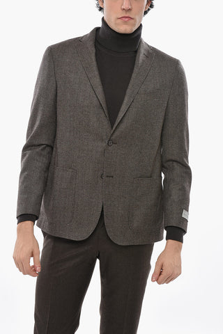 Zweiknopf-Blazer aus Schurwolle mit zwei Schlitzen und Pattentasche