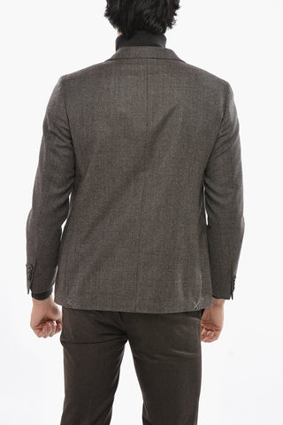 Zweiknopf-Blazer aus Schurwolle mit zwei Schlitzen und Pattentasche