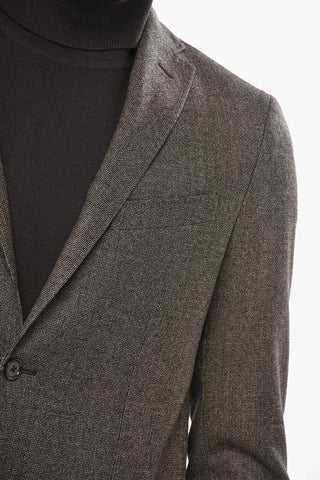 Zweiknopf-Blazer aus Schurwolle mit zwei Schlitzen und Pattentasche