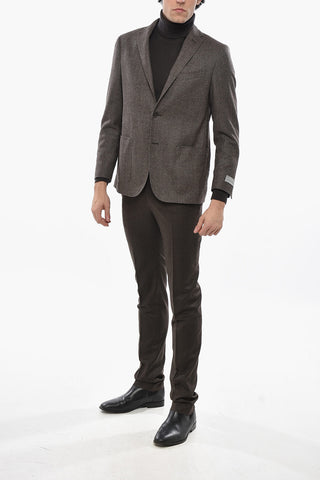 Zweiknopf-Blazer aus Schurwolle mit zwei Schlitzen und Pattentasche