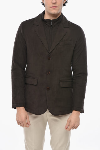 CC COLLECTION Einfarbige 3-Knopf-Jacke mit abnehmbarem Brustteil