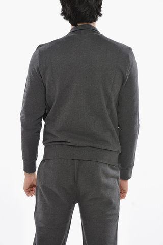Baumwoll-Sweatshirt mit Stehkragen und Frontreißverschluss
