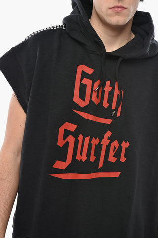 반팔 후드 GOTH SURFER 스터드 장식