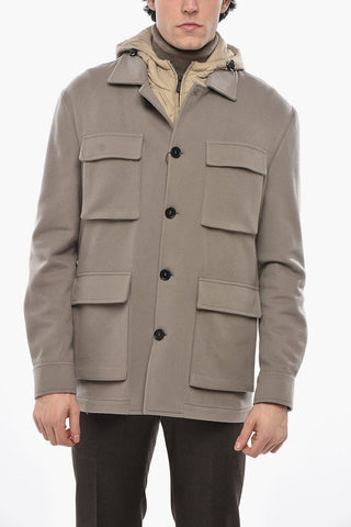CC COLLECTION Overshirt Utility in Lana con Interno Removibile