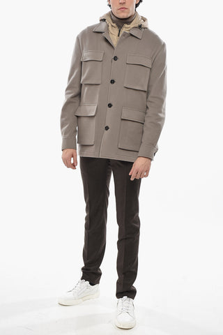CC COLLECTION Overshirt Utility in Lana con Interno Removibile