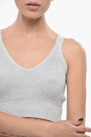 Crop-Top aus Lurex
