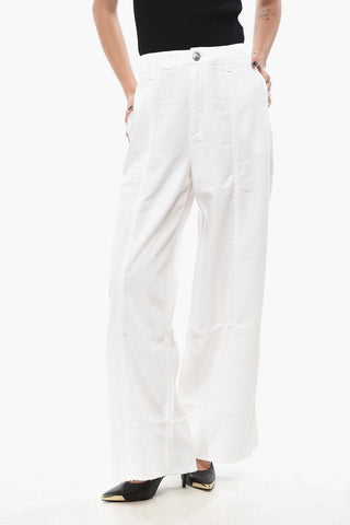 Cropped-Fit Trousers ARIANNA with Frayed Hem