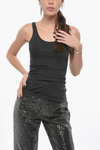 STANDARD Ribbed Cotton-Blend Top