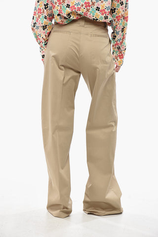 Chinohose aus Popeline mit Gürtelschlaufen