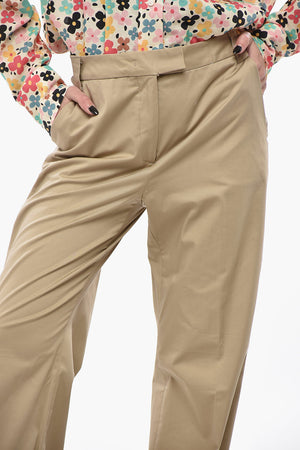 Chinohose aus Popeline mit Gürtelschlaufen