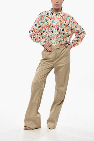 Chinohose aus Popeline mit Gürtelschlaufen