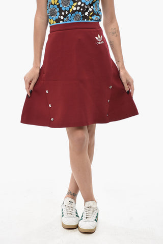 WALES BONNER Jersey Miniskirt with Buttoned Slits