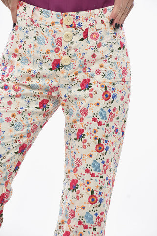 Bootcut-Hose CHARLOTTE aus bestickter Baumwolle