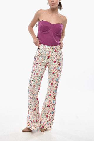 Bootcut-Hose CHARLOTTE aus bestickter Baumwolle