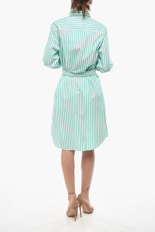 Awning-Striped Shirt Dress AMOUR with Belt