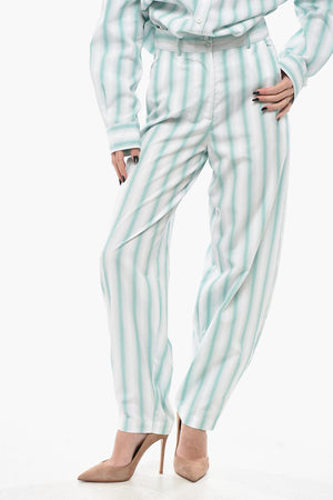 Pantaloni in Cotone a Righe Balanced con Passanti