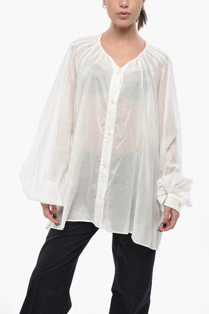 Bluse BIRO aus Baumwollmischung mit Puffärmeln
