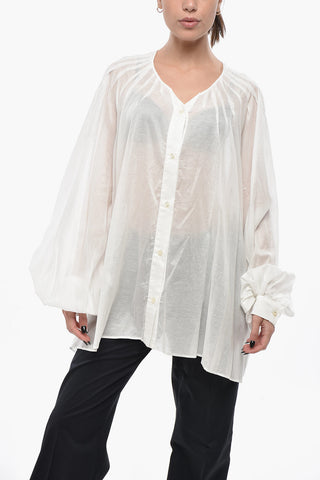 Bluse BIRO aus Baumwollmischung mit Puffärmeln