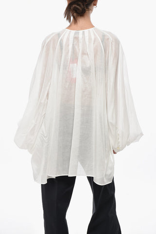 Bluse BIRO aus Baumwollmischung mit Puffärmeln