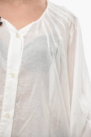Bluse BIRO aus Baumwollmischung mit Puffärmeln