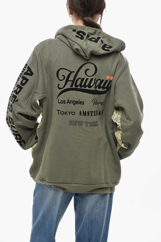 Brushed Cotton Hoodie with Flocked Print