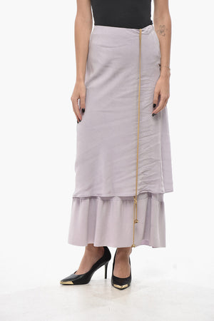 이중 원단 스커트 레이스업 디테일