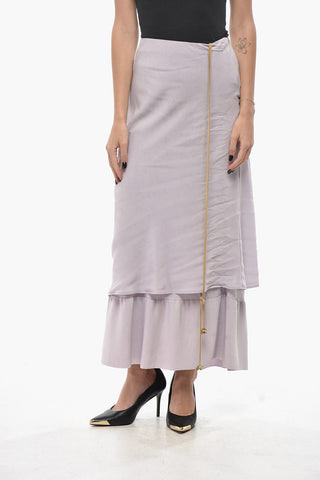 Gonna in Doppio Tessuto con Dettaglio Lace-up