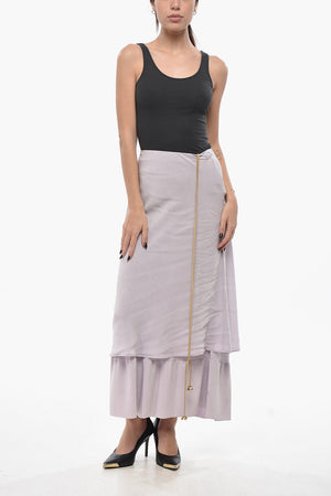 이중 원단 스커트 레이스업 디테일