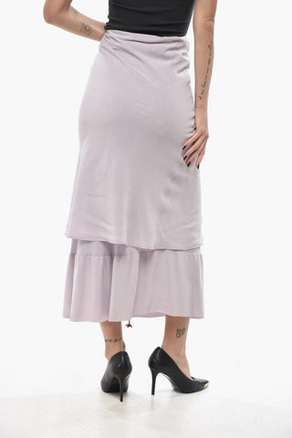 Gonna in Doppio Tessuto con Dettaglio Lace-up