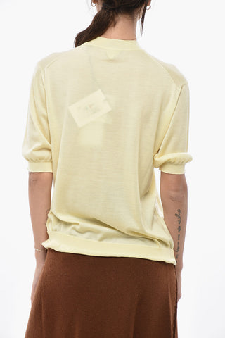 Maglia Girocollo a Maniche Corte in Cashmere