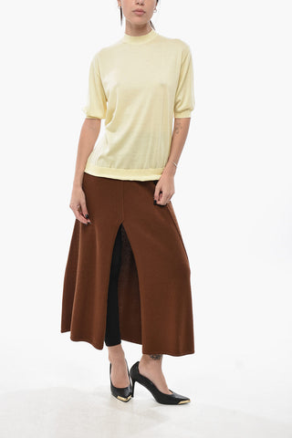 Maglia Girocollo a Maniche Corte in Cashmere