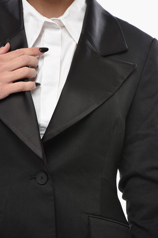 Blazer Slim Fit con Rever in Satin