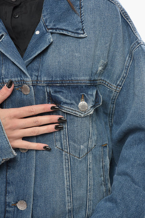 Giubbotto in Denim Lavaggio Medio