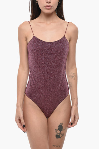 Costume da Bagno Intero in Lurex con Schiena Scoperta