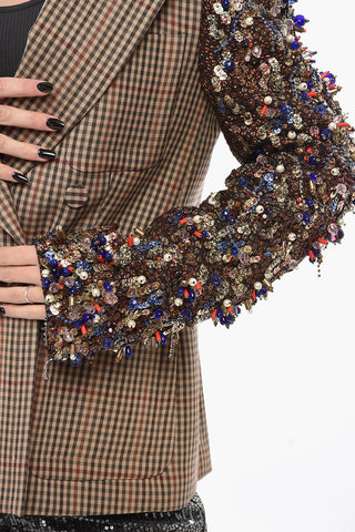 Double-breasted BEAUME Blazer with Sequined Sleeves