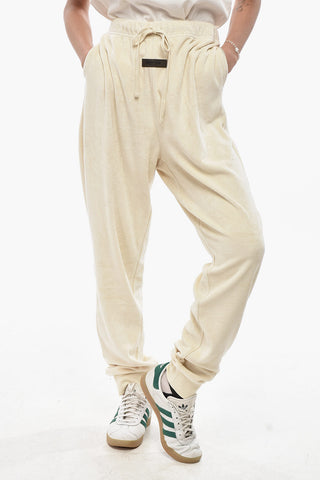 Chenille Joggers with Cuffs and Elastic Waist