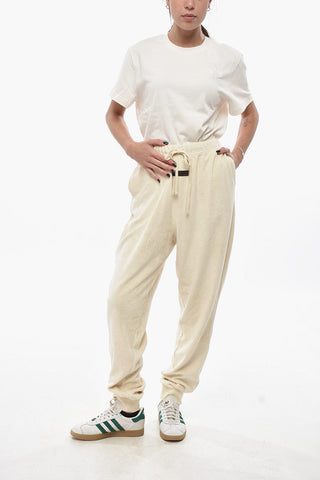 Chenille Joggers with Cuffs and Elastic Waist