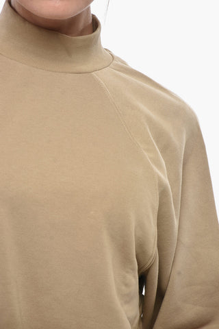 Brushed-Cotton Sweatshirt with 3/4 Sleeves