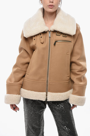 Giubbotto in Eco-Shearling con Zip Frontale