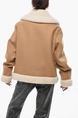 Giubbotto in Eco-Shearling con Zip Frontale