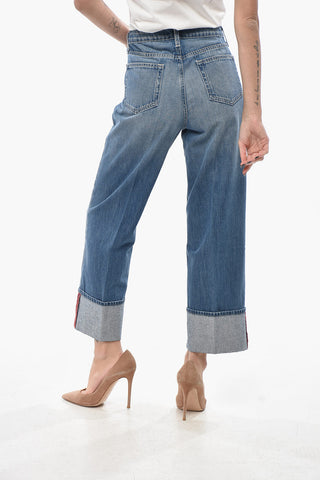 Cropped-Fit Jeans with 28cm Turn-Up