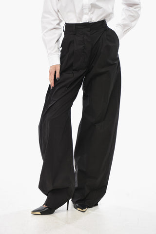 Pantaloni Palazzo in Cotone ad 1 Pince