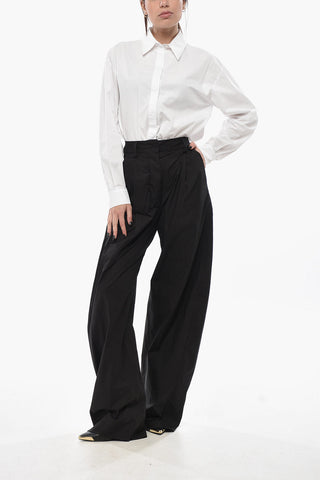 Pantaloni Palazzo in Cotone ad 1 Pince
