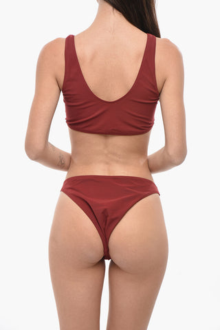 Einfarbiger Bikini aus Stretchstoff