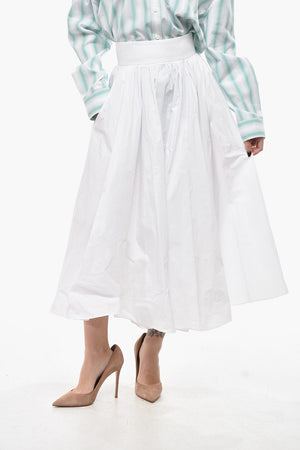 면 맥시 플레어 스커트